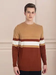AXMANN Colourblocked Woollen Ribbed Pullover Sweater