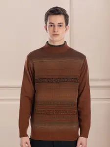 AXMANN Ethnic Motif Printed Turtle Neck Long Sleeves Woollen Pullover Sweater
