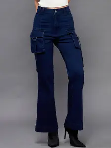 Miss Chase Women Bootcut High-Rise Clean Look Stretchable Jeans