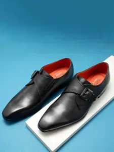 Ruosh Men Textured Formal Monk Shoes