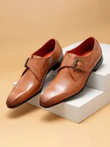 Ruosh Men Textured Leather Monks