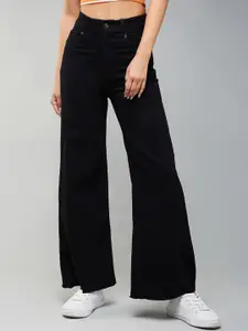 Miss Chase Women Wide Leg High-Rise Clean Look Stretchable Jeans