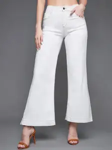 Miss Chase Women Flared Mid-Rise Clean Look Stretchable Jeans