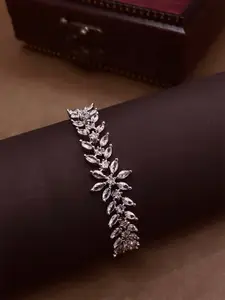 ATIBELLE Silver-Plated Cubic Zirconia Wraparound Bracelet