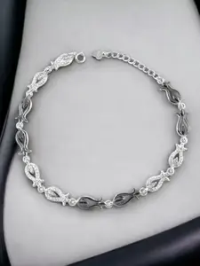 Taraash 925 Sterling Silver Cubic Zirconia Link Bracelet