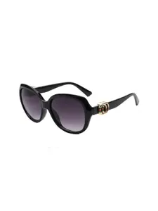 DressBerry Women Black Wayfarer Sunglasses with UV Protected Lens TH224246 Full black