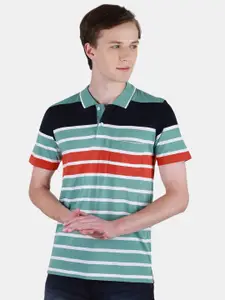 Duke Striped Polo Collar Short Sleeves Cotton T-shirt