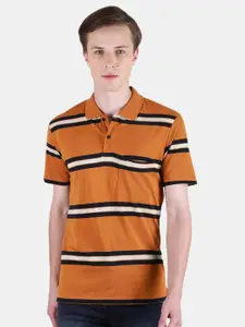 Duke Striped Cotton Polo Collar Short Sleeves Pockets Casual T-shirt