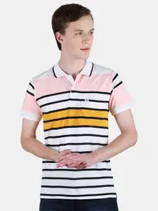 Duke Striped Cotton Polo Collar Short Sleeves Pockets Casual T-shirt