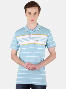 Duke Striped Cotton Polo Collar Short Sleeves Pockets Slim Fit Casual T-shirt