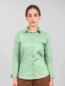 BLUEBIRD Classic Spread Collar Long Sleeves Opaque Casual Shirt