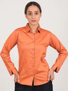 BLUEBIRD Classic Satin Spread Collar Long Sleeves Opaque Casual Shirt