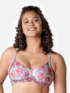 VStar Floral Printed Medium Coverage Lightly Padded T-Shirt Bra With All Day Comfort