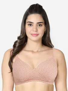 VStar Polka Dots Printed Medium Coverage Lightly Padded T-shirt Bra With All Day Comfort