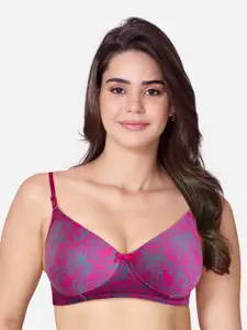 VStar Abstract Printed Medium Coverage Lightly Padded T-shirt Bra With All Day Comfort