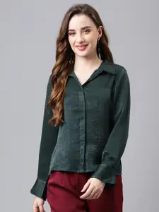 Latin Quarters Spread Collar Long Sleeves Opaque Casual Shirt