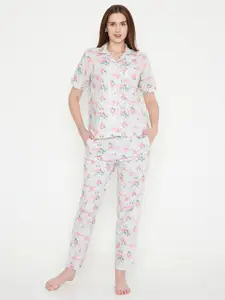 Arendelle Floral Printed Pure Cotton Night suit