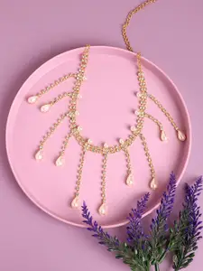 SOHI Silver-Plated Stone Studded Necklace