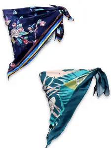 Leeza Store Women Pack Of 2 Printed Scarves
