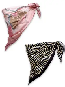Leeza Store Women Pack Of 2 Printed Scarves