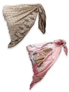 Leeza Store Women Pack Of 2 Printed Scarves