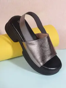 DressBerry Black Open Toe Block Heels