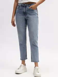 ELLE Women Slim Fit Slash Knee Heavy Fade Stretchable Jeans