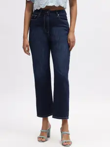 ELLE Women Mid-Rise Straight Fit Light Fade Pure Cotton Jeans