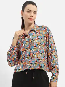 Madame Spread Collar Mickey Printed Casual Shirt