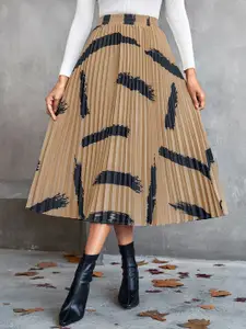 StyleCast x Revolte Printed A-Line Flared Skirt