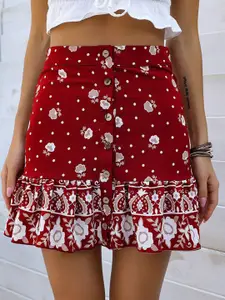 StyleCast x Revolte Printed Flared Mini Skirts