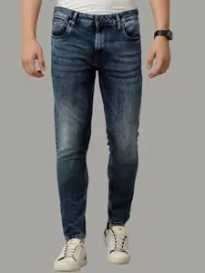 Voi Jeans Men Mid-Rise Comfort Skinny Fit Low Distress Heavy Fade Stretchable Jeans