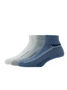 Peter England Men Pack of 3 Striped Cotton Ankle-Length Socks