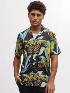 LINDBERGH Printed Spread Collar Short Sleeves Casual Shirt