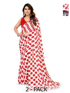 ANAND SAREES Pack Of 2 Floral Printed Georgette Saree