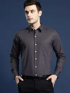Hancock Men Slim Fit Pure Linen Formal Shirt