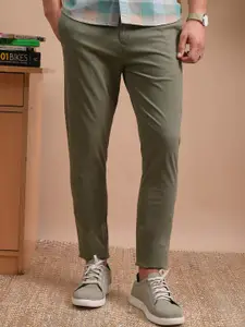 LOCOMOTIVE Men Mid Rise Slim Full Length Cotton Trousers