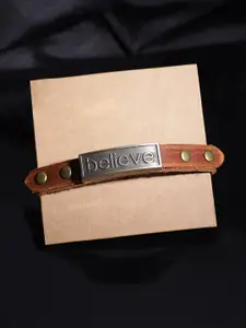 The Roadster Lifestyle Co. Men Adjustable Believe Leather Wrap Bracelet