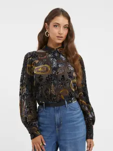 GUESS Ethnic Motifs Printed Spread Collar Casual Shirt
