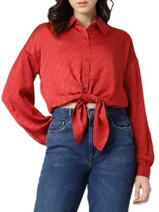 GUESS Printed Spread Collar Casual Shirt