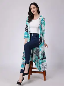 SCORPIUS Abstract Printed Chiffon Longline Shrug