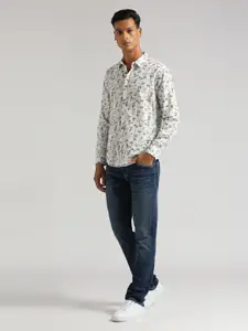 Pepe Jeans Abstract Printed Cotton Linen Casual Shirt