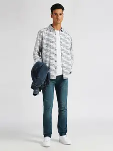 Pepe Jeans Geometric Printed Pure Cotton Twill Casual Shirt