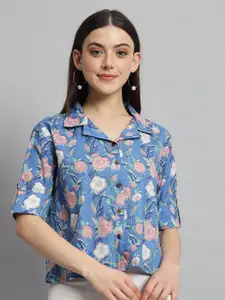 HANDICRAFT PALACE Floral Printed Cotton Shirt Style Top