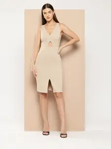 Chemistry Solid Cut-Outs Detail Bodycon Dress