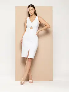 Chemistry Solid Cut-Outs Detail Bodycon Dress