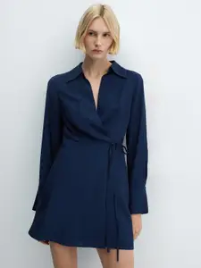 MANGO Women Solid Blazer Dress