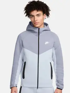 Nike Men Colourblocked Fleece Windcheater Sporty Jacket