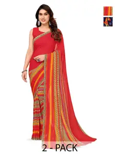 ANAND SAREES Selection Of 2 Printed Georgette Saree