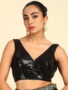Soch Sequinned Padded Saree Blouse